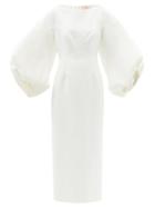 Roksanda - Garance Balloon-sleeve Crepe Dress - Womens - Ivory