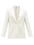 Matchesfashion.com Pallas Paris - Facette Satin-trim Wool-twill Tuxedo Jacket - Womens - White