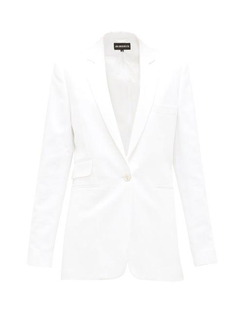 Matchesfashion.com Ann Demeulemeester - Zipped-seams Cotton-blend Twill Jacket - Womens - White