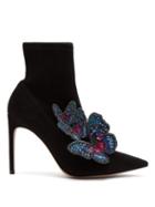Matchesfashion.com Sophia Webster - Riva Suede Ankle Boots - Womens - Black Multi