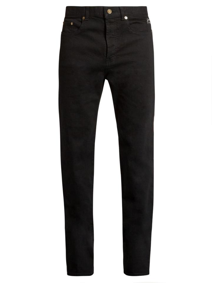 Saint Laurent Logo-embroidered Skinny Jeans