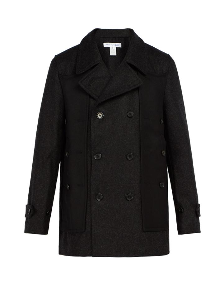 Comme Des Garçons Shirt Double-breasted Wool Coat