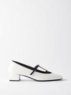 Khaite - Fawn 35 Patent-leather Pumps - Womens - White Black
