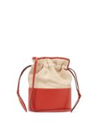 Matchesfashion.com Hunting Season - Lola Raffia And Leather Bucket Bag - Womens - Red Multi