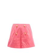 Matchesfashion.com Rhode - Reese High Rise Cotton Voile Shorts - Womens - Pink