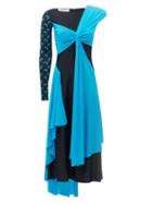 Matchesfashion.com Marine Serre - Draped Stretch-jersey Midi Dress - Womens - Black Blue