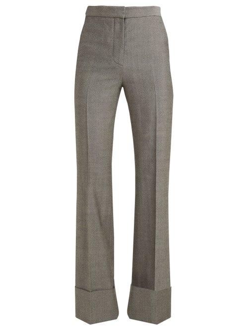 Matchesfashion.com Stella Mccartney - Straight Leg Wool Trousers - Womens - Grey
