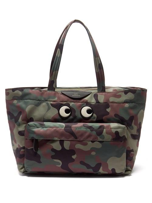 Anya Hindmarch - Eyes Camo-print Recycled-nylon Tote Bag - Womens - Green Multi