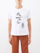 Ludovic De Saint Sernin - All The Rumors Are True Organic-cotton T-shirt - Mens - White Black