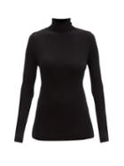 Raey - Roll-neck Fine-rib Merino Wool Sweater - Womens - Black