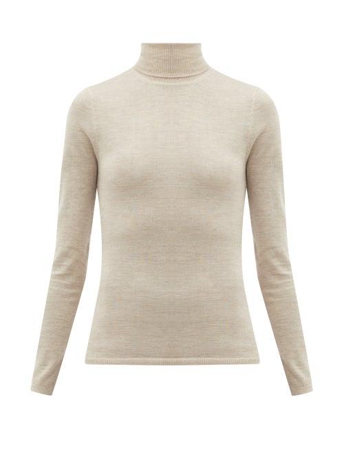 Matchesfashion.com Gabriela Hearst - Costa Cashmere-blend Roll-neck Sweater - Womens - Beige
