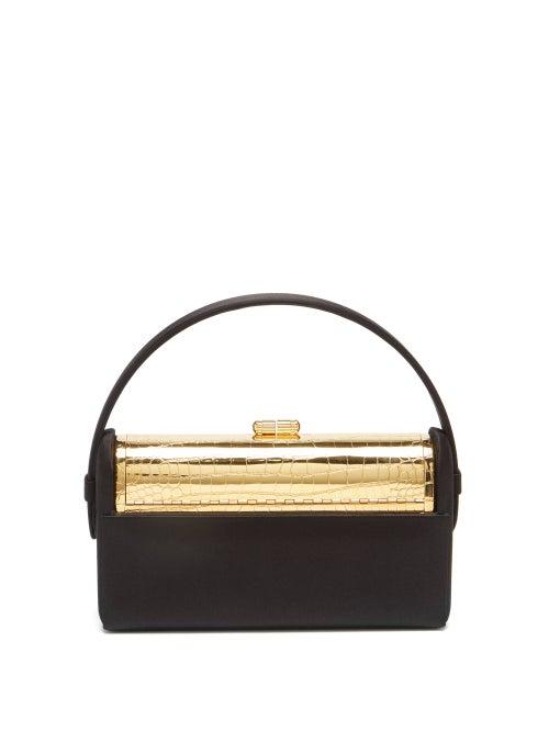 Matchesfashion.com Bienen-davis - Rgine Satin Minaudire Clutch - Womens - Black Multi