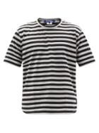 Matchesfashion.com Junya Watanabe - Striped Cotton-jersey T-shirt - Mens - Black