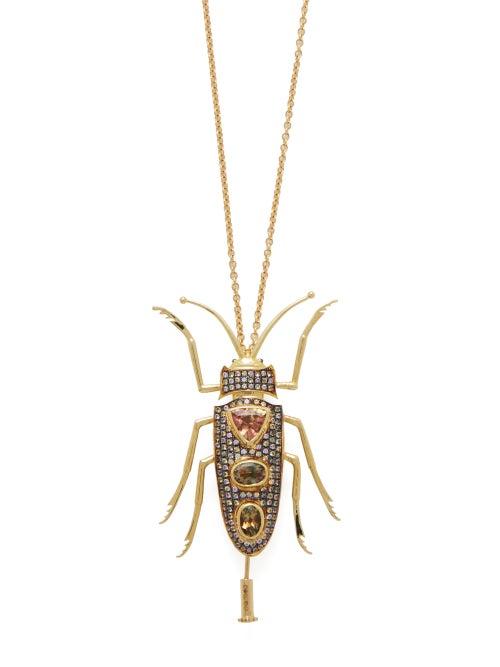 Matchesfashion.com Daniela Villegas - Aine 18kt Gold, Tourmaline & Sapphire Necklace - Womens - Multi