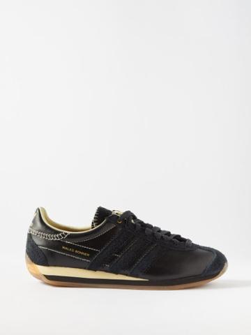 Adidas X Wales Bonner - Country Black Leather Trainers - Womens - Black