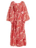 Lisa Marie Fernandez Peasant Floral-print Linen Dress