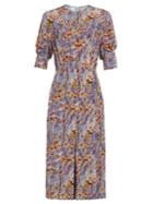 Prada Abstract And Floral-print Silk-crepe Dress