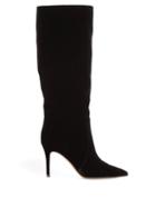 Matchesfashion.com Gianvito Rossi - Slouchy 85 Knee High Velvet Boots - Womens - Black