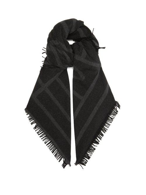 Totme - Monogram-print Wool-blend Scarf - Womens - Grey