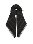 Totme - Monogram-print Wool-blend Scarf - Womens - Grey