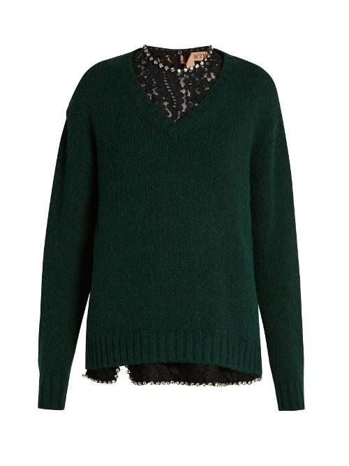 No. 21 Layered Alpaca-blend Sweater