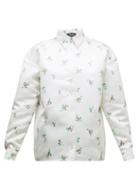 Matchesfashion.com Rochas - Floral Print Duchess Satin Shirt - Womens - White