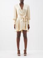 Zimmermann - Wrap Silk Mini Dress - Womens - Cream