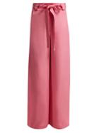Matchesfashion.com Etro - Rosemont Wide Leg Silk Trousers - Womens - Pink