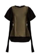 Matchesfashion.com Jw Anderson - Double Layer Cotton Jersey Drape Back Top - Womens - Black Multi