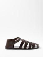 Ancient Greek Sandals - Homer Caged-leather Sandals - Mens - Brown