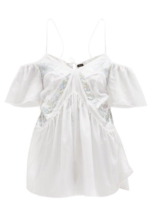 Isabel Marant - Brandi Panelled Satin Playsuit - Womens - White