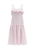 Matchesfashion.com Loup Charmant - Mona Ruffled Cotton Midi Dress - Womens - Pink