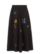 Story Mfg. - High-rise Organic Cotton-blend A-line Skirt - Womens - Black