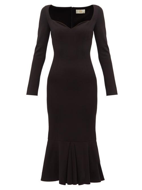 Matchesfashion.com Sara Battaglia - Sweetheart Neckline Jersey Maxi Dress - Womens - Black