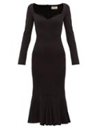 Matchesfashion.com Sara Battaglia - Sweetheart Neckline Jersey Maxi Dress - Womens - Black