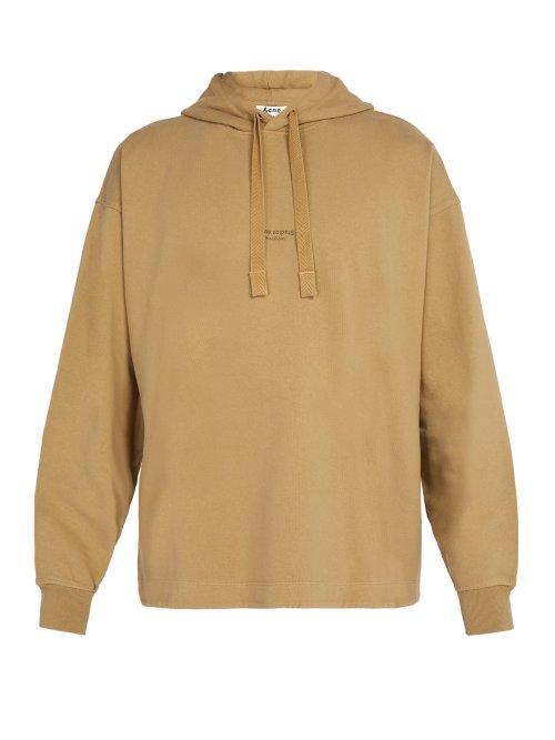 Matchesfashion.com Acne Studios - Logo Cotton Jersey Hooded Sweater - Mens - Beige