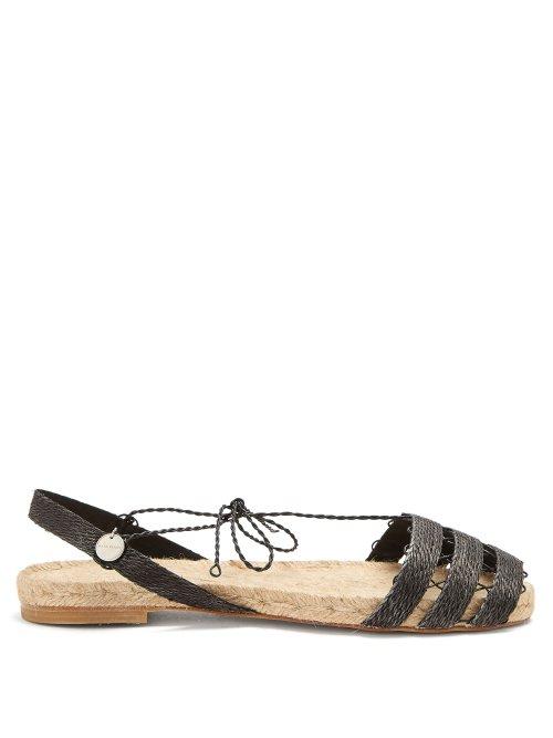 Matchesfashion.com Ball Pags - Doble Calada Hemp Slingback Espadrilles - Womens - Black