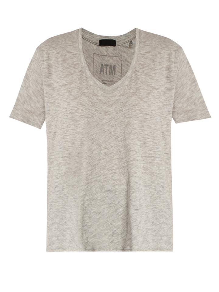 Atm Deep V-neck Cotton-blend T-shirt