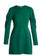 Matchesfashion.com Tibi - Florence Gathered Sleeve Mini Dress - Womens - Green