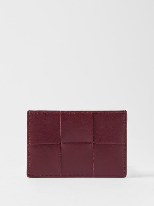 Bottega Veneta - Urban Intrecciato-leather Cardholder - Mens - Burgundy