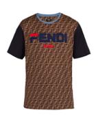 Matchesfashion.com Fendi - Mania Logo Print Cotton Jersey T Shirt - Mens - Brown Multi
