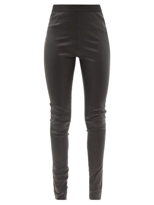 Matchesfashion.com Ann Demeulemeester - High-rise Leather Leggings - Womens - Black