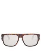 Matchesfashion.com Gucci - Rectangular Tortoiseshell-acetate Sunglasses - Mens - Silver