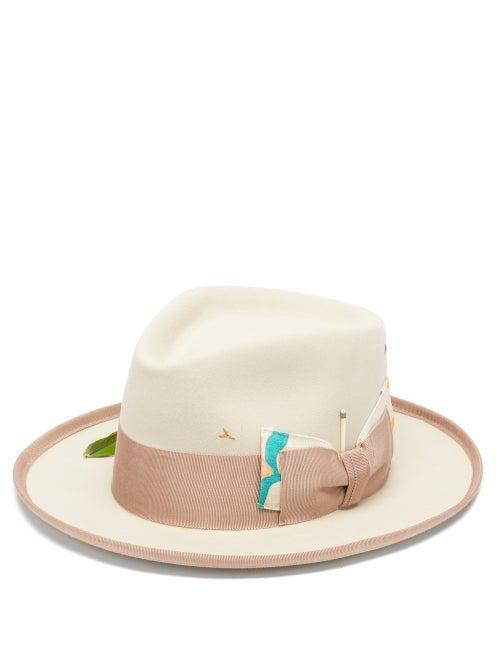 Matchesfashion.com Nick Fouquet - Oaxacan Daydreams Felt Fedora Hat - Mens - Beige