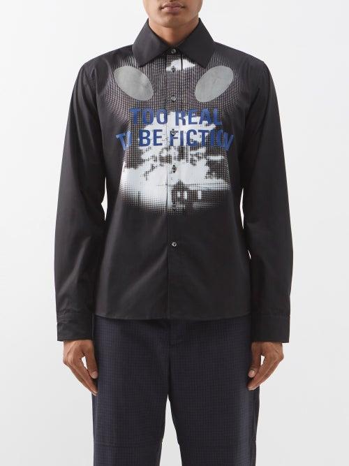 Walter Van Beirendonck - Too Real-print Cotton-poplin Shirt - Mens - Black Multi