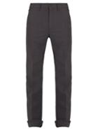 Matchesfashion.com Prada - Mid Rise Tapered Leg Wool Trousers - Mens - Grey