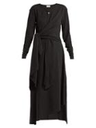 Matchesfashion.com Lemaire - Knotted Wool Blend Midi Dress - Womens - Dark Grey