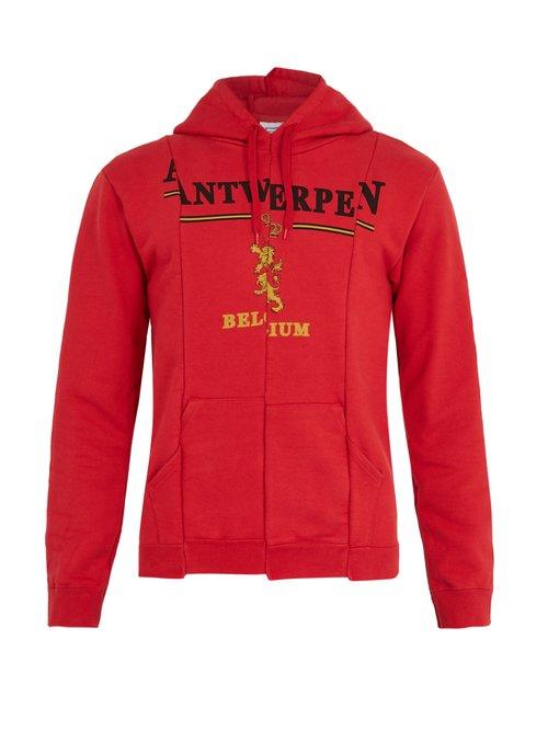 Matchesfashion.com Vetements - Deconstructed Hooded Cotton Blend Sweatshirt - Mens - Red