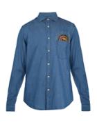 Paul Smith Sun-embroidered Cotton-blend Chambray Shirt