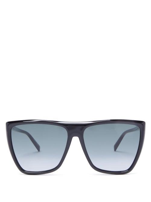 Matchesfashion.com Givenchy - Flat-top Acetate Sunglasses - Womens - Black
